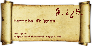 Hertzka Ágnes névjegykártya