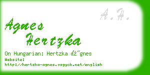 agnes hertzka business card